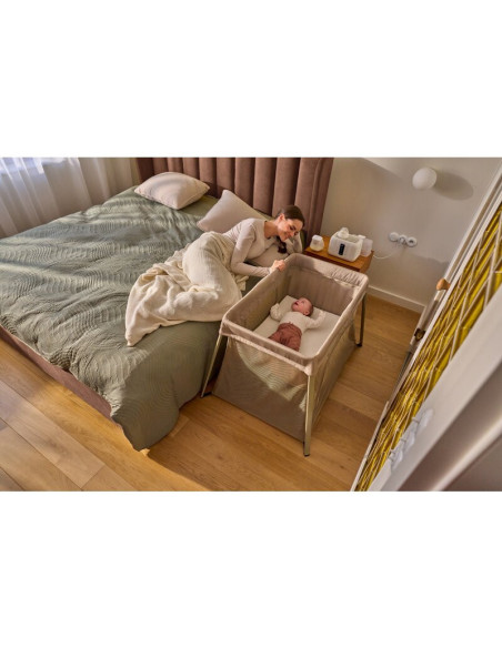 BN-LO-ALICE_BEIGE_OLIVE,Patut multifunctional, Lionelo, Alice, 3 in 1, 2 trepte de inaltime pentru saltea, Pliabil, Material rez
