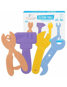BN-BL244,Jucarie de dentitie, Bocioland, In forma de unelte,4 piese, BPA Free, 0 luni+, Multicolor 2