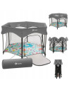 BN-LO-ROEL_PLUS_GREY_MULTICOLOR,Tarc de joaca, Lionelo, Roel Plus, Pliere ultra-compacta, Sistem LockGuard impotriva plierii acc