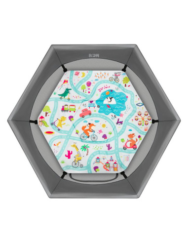BN-LO-ROEL_PLUS_GREY_MULTICOLOR,Tarc de joaca, Lionelo, Roel Plus, Pliere ultra-compacta, Sistem LockGuard impotriva plierii acc