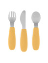 BN-727819,Set complet tacamuri, Petite&Mars, Take&Match, Din silicon si otel inoxidabil, Fara BPA, 12 luni+, Ocru