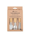 BN-727819,Set complet tacamuri, Petite&Mars, Take&Match, Din silicon si otel inoxidabil, Fara BPA, 12 luni+, Ocru