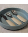 BN-727819,Set complet tacamuri, Petite&Mars, Take&Match, Din silicon si otel inoxidabil, Fara BPA, 12 luni+, Ocru