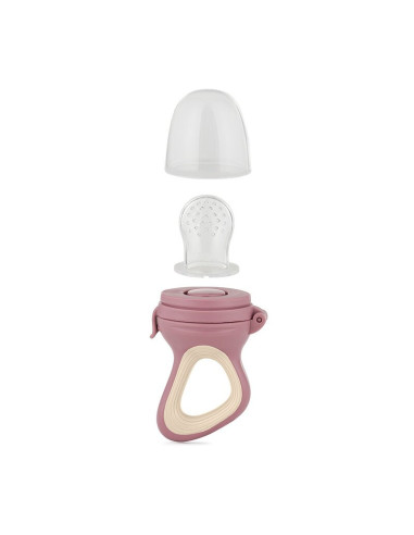 BN-581798,Dispozitiv de hranire, Petite&Mars, Pentru fructe si legume, Include capac de protectie, 6+ luni, Roz