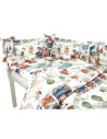 BN-6426972029339,Lenjerie patut cu 3 piese, MimiNu, Pentru patut 120x60 cm, Cu protectie laterala, Din bumbac, Din bumbac certif