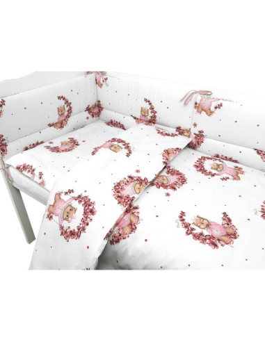 BN-6426972029391,Lenjerie patut cu 3 piese, MimiNu, Pentru patut 120x60 cm, Cu protectie laterala, Din bumbac, Din bumbac certif