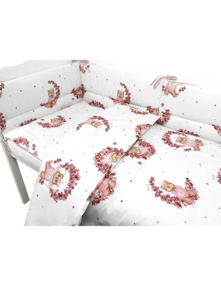 BN-6426972029391,Lenjerie patut cu 3 piese, MimiNu, Pentru patut 120x60 cm, Cu protectie laterala, Din bumbac, Din bumbac certif