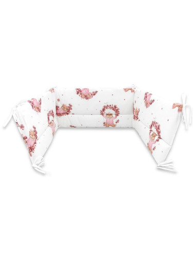 BN-6426972029391,Lenjerie patut cu 3 piese, MimiNu, Pentru patut 120x60 cm, Cu protectie laterala, Din bumbac, Din bumbac certif