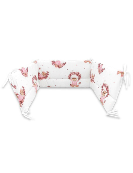 BN-6426972029391,Lenjerie patut cu 3 piese, MimiNu, Pentru patut 120x60 cm, Cu protectie laterala, Din bumbac, Din bumbac certif