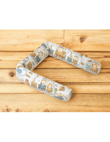 BN-6426972029421,Aparatoare pentru patut, MimiNu, Tip rulou, Cu husa detasabila, Lungime 180 cm, Din bumbac certificat Oeko Tex 