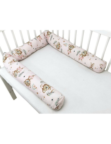 BN-6426972029513,Aparatoare pentru patut, MimiNu, Tip rulou, Cu husa detasabila, Lungime 180 cm, Din bumbac certificat Oeko Tex 