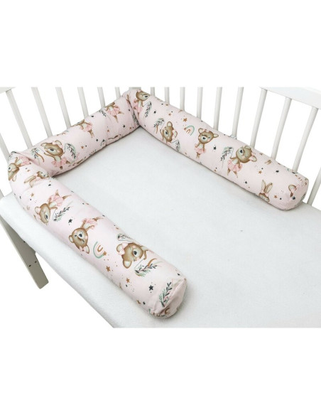 BN-6426972029513,Aparatoare pentru patut, MimiNu, Tip rulou, Cu husa detasabila, Lungime 180 cm, Din bumbac certificat Oeko Tex 