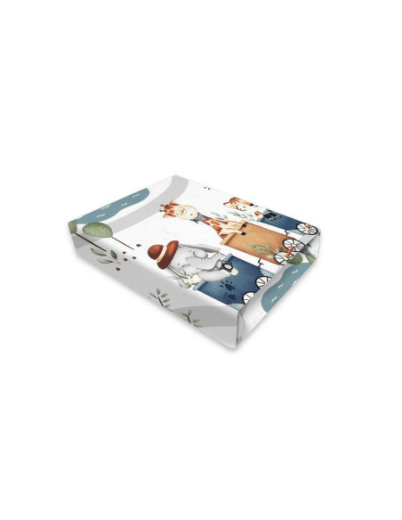BN-6426972029308,Cearceaf cu elastic, MimiNu, Pentru patut 120X60 cm, Din bumbac certificat Oeko Tex Standard 100, Design, Zoo i