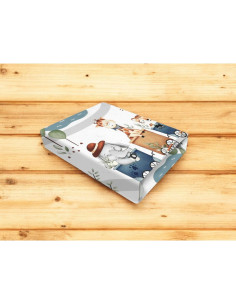 BN-6426972029308,Cearceaf cu elastic, MimiNu, Pentru patut 120X60 cm, Din bumbac certificat Oeko Tex Standard 100, Design, Zoo i 2