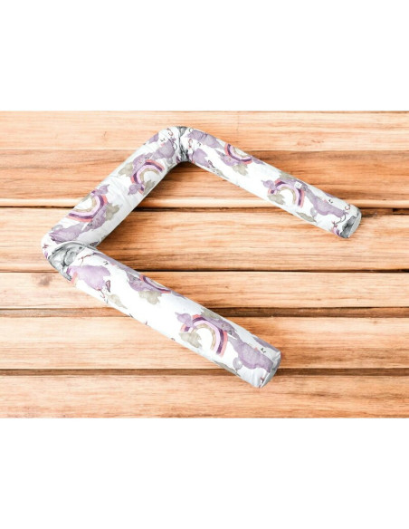 BN-6426972029650,Aparatoare pentru patut, Qmini, Tip rulou, Cu husa detasabila, Lungime 180 cm, Din bumbac certificat Oeko Tex S
