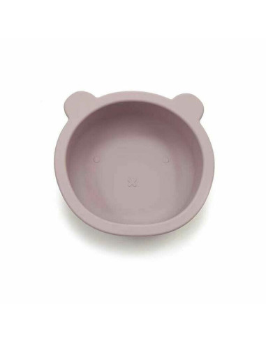 BN-BL574,Castron cu urechi de ursulet, Bocioland, Cu ventuze, Silicon, Fara BPA, 6-36 luni, Powder Pink
