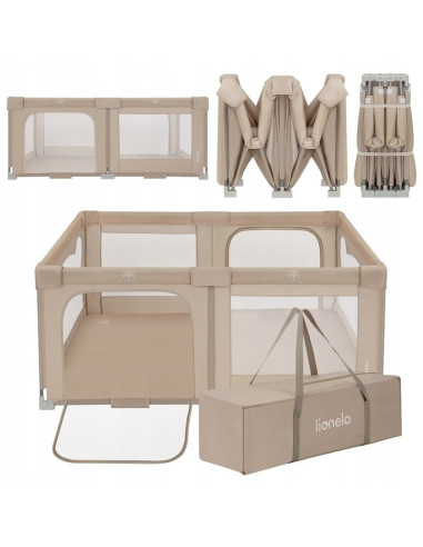 BN-LO-FLORENCE_EASY_FOLD_BEIGE_SAND,Tarc de joaca copii, Lionelo, Florence Easy Fold, 150 x 180 x 75 cm, Pliere, depliere automa
