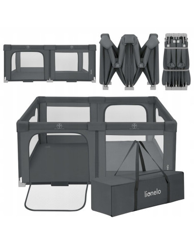 BN-LO-FLORENCE_EASY_FOLD_GREY_GRAPHITE,Tarc de joaca copii, Lionelo, Florence Easy Fold, 150 x 180 x 75 cm, Pliere, depliere aut