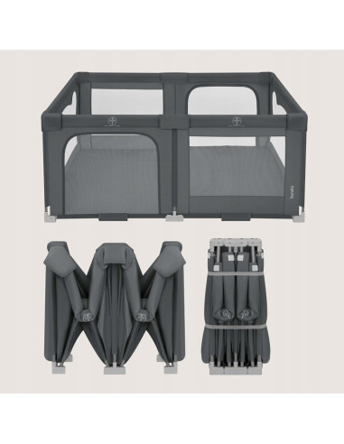 BN-LO-FLORENCE_EASY_FOLD_GREY_GRAPHITE,Tarc de joaca copii, Lionelo, Florence Easy Fold, 150 x 180 x 75 cm, Pliere, depliere aut