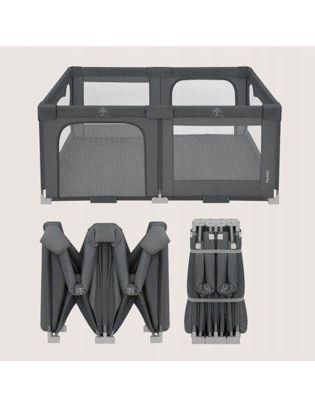 BN-LO-FLORENCE_EASY_FOLD_GREY_GRAPHITE,Tarc de joaca copii, Lionelo, Florence Easy Fold, 150 x 180 x 75 cm, Pliere, depliere aut