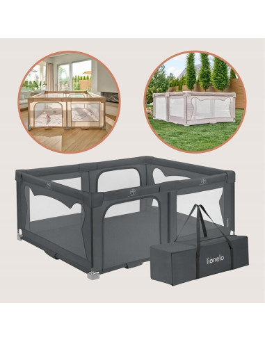 BN-LO-FLORENCE_EASY_FOLD_GREY_GRAPHITE,Tarc de joaca copii, Lionelo, Florence Easy Fold, 150 x 180 x 75 cm, Pliere, depliere aut