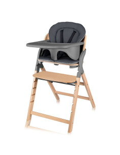 BN-LO-MEGAN_GREY_WOOD,Scaun de masa multifunctional Megan, Lionelo, Din lemn de fag, 6 luni- adult, Reglabil pe inaltime, Husa i