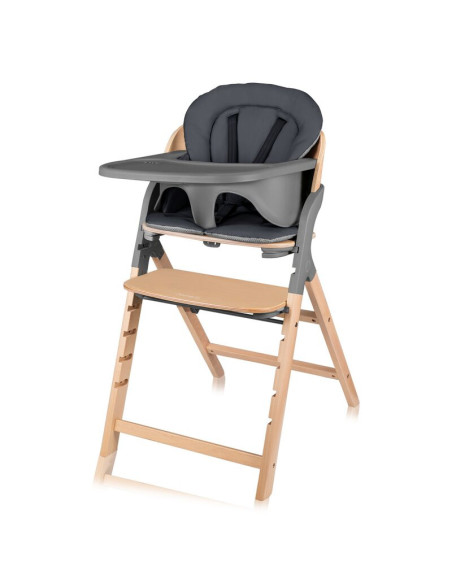 BN-LO-MEGAN_GREY_WOOD,Scaun de masa multifunctional Megan, Lionelo, Din lemn de fag, 6 luni- adult, Reglabil pe inaltime, Husa i