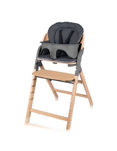 BN-LO-MEGAN_GREY_WOOD,Scaun de masa multifunctional Megan, Lionelo, Din lemn de fag, 6 luni- adult, Reglabil pe inaltime, Husa i