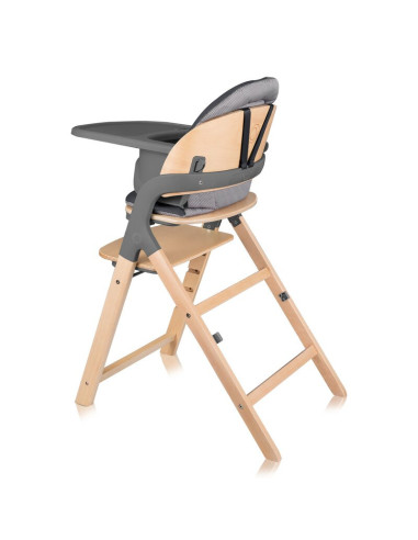 BN-LO-MEGAN_GREY_WOOD,Scaun de masa multifunctional Megan, Lionelo, Din lemn de fag, 6 luni- adult, Reglabil pe inaltime, Husa i