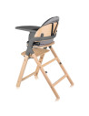 BN-LO-MEGAN_GREY_WOOD,Scaun de masa multifunctional Megan, Lionelo, Din lemn de fag, 6 luni- adult, Reglabil pe inaltime, Husa i