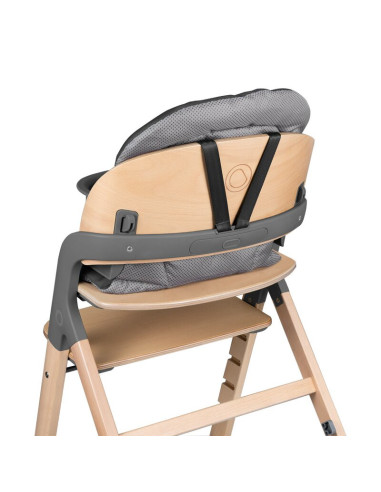 BN-LO-MEGAN_GREY_WOOD,Scaun de masa multifunctional Megan, Lionelo, Din lemn de fag, 6 luni- adult, Reglabil pe inaltime, Husa i