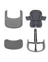 BN-LO-MEGAN_GREY_WOOD,Scaun de masa multifunctional Megan, Lionelo, Din lemn de fag, 6 luni- adult, Reglabil pe inaltime, Husa i