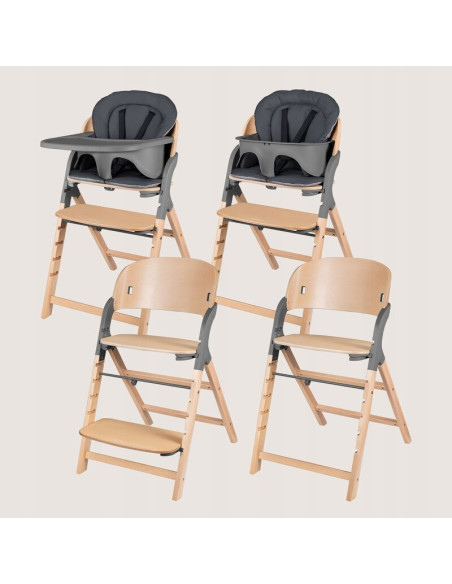 BN-LO-MEGAN_GREY_WOOD,Scaun de masa multifunctional Megan, Lionelo, Din lemn de fag, 6 luni- adult, Reglabil pe inaltime, Husa i