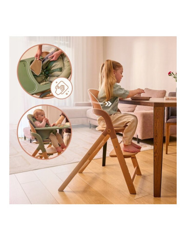 BN-LO-MEGAN_GREY_WOOD,Scaun de masa multifunctional Megan, Lionelo, Din lemn de fag, 6 luni- adult, Reglabil pe inaltime, Husa i