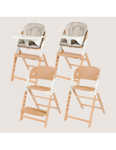 BN-LO-MEGAN_WHITE_NATURAL_WOOD,Scaun de masa multifunctional Megan, Lionelo, Din lemn de fag, 6 luni- adult, Reglabil pe inaltim