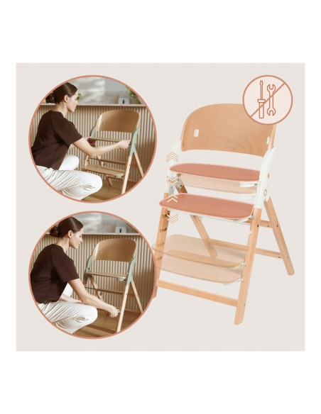 BN-LO-MEGAN_WHITE_NATURAL_WOOD,Scaun de masa multifunctional Megan, Lionelo, Din lemn de fag, 6 luni- adult, Reglabil pe inaltim