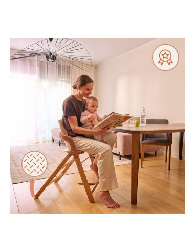 BN-LO-MEGAN_WHITE_NATURAL_WOOD,Scaun de masa multifunctional Megan, Lionelo, Din lemn de fag, 6 luni- adult, Reglabil pe inaltim