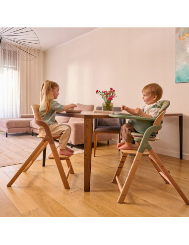 BN-LO-MEGAN_WHITE_NATURAL_WOOD,Scaun de masa multifunctional Megan, Lionelo, Din lemn de fag, 6 luni- adult, Reglabil pe inaltim