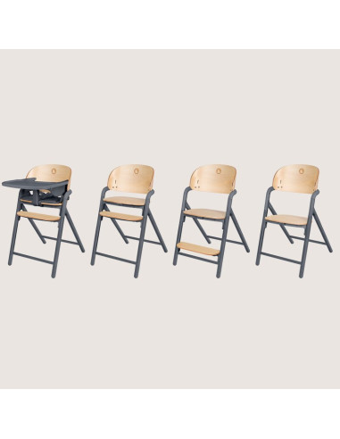 BN-LO-CELIA_GREY_WOOD,Scaun de masa multifunctional Celia, Lionelo, Din lemn de fag, 6 luni- adult, Reglabil pe inaltime, Spatar