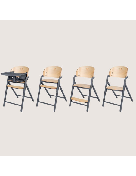 BN-LO-CELIA_GREY_WOOD,Scaun de masa multifunctional Celia, Lionelo, Din lemn de fag, 6 luni- adult, Reglabil pe inaltime, Spatar