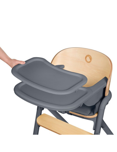 BN-LO-CELIA_GREY_WOOD,Scaun de masa multifunctional Celia, Lionelo, Din lemn de fag, 6 luni- adult, Reglabil pe inaltime, Spatar