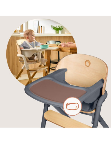 BN-LO-CELIA_GREY_WOOD,Scaun de masa multifunctional Celia, Lionelo, Din lemn de fag, 6 luni- adult, Reglabil pe inaltime, Spatar
