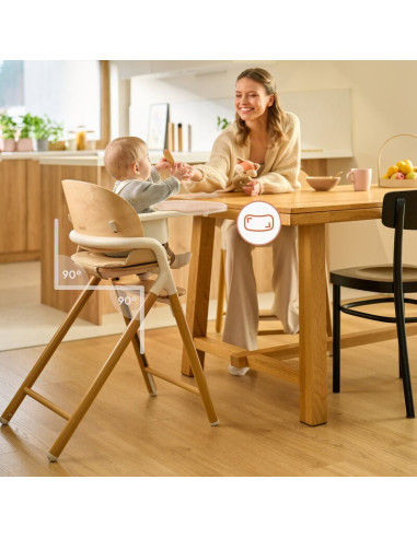 BN-LO-CELIA_GREY_WOOD,Scaun de masa multifunctional Celia, Lionelo, Din lemn de fag, 6 luni- adult, Reglabil pe inaltime, Spatar