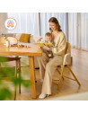 BN-LO-CELIA_GREY_WOOD,Scaun de masa multifunctional Celia, Lionelo, Din lemn de fag, 6 luni- adult, Reglabil pe inaltime, Spatar
