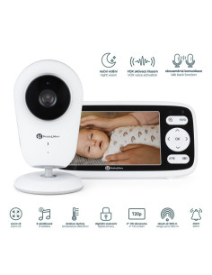 BN-680055,Video monitor, Petite&Mars, Nano 4.0, Ecran HD, Zoom digital 3×, Raza de actiune 300m, Suport pentru pana la 4 camere,