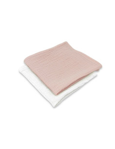 BN-6426972029797,Set 2 museline, Qmini, Multifunctionale, Din material certificat Oeko Tex Standard 100, 30x30 cm, Powder Pink s