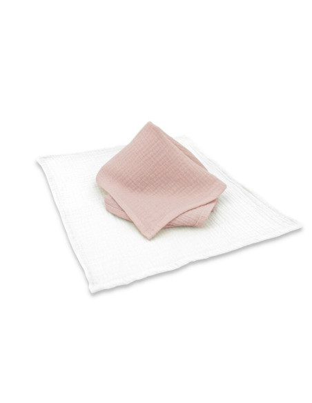 BN-6426972029797,Set 2 museline, Qmini, Multifunctionale, Din material certificat Oeko Tex Standard 100, 30x30 cm, Powder Pink s