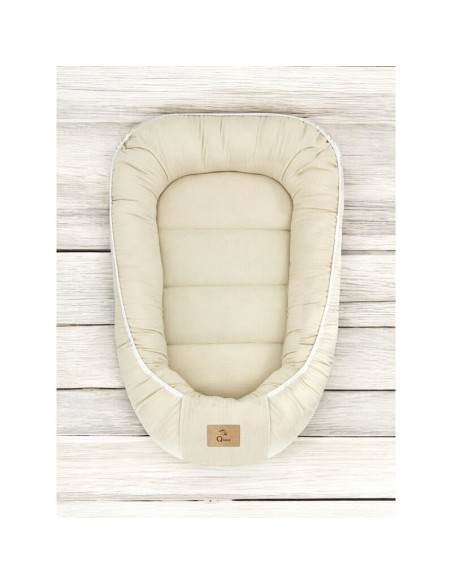 BN-6426972029896,Cosulet bebelus, Qmini, Pentru dormit, Baby Nest 55 x 75 cm, Husa 100% muselina dubla, Material certificat Oeko
