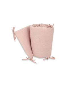 BN-6426972029971,Aparatoare pentru patut, Qmini, Din muselina dubla, 180x30 cm, Cu panglici, Material certificat Oeko Tex Standa