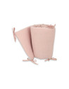 BN-6426972029971,Aparatoare pentru patut, Qmini, Din muselina dubla, 180x30 cm, Cu panglici, Material certificat Oeko Tex Standa